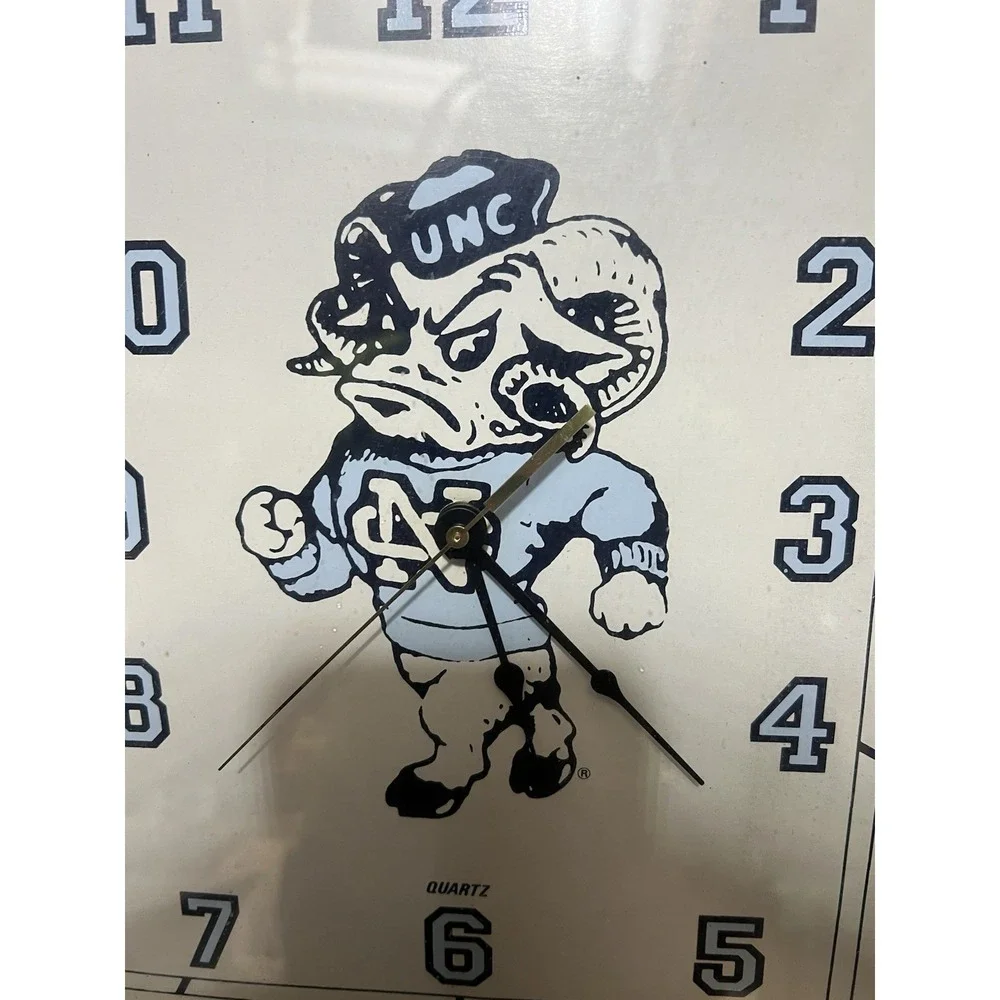 NCAA - UNC Tarheels Square Wooden Clock Not Working